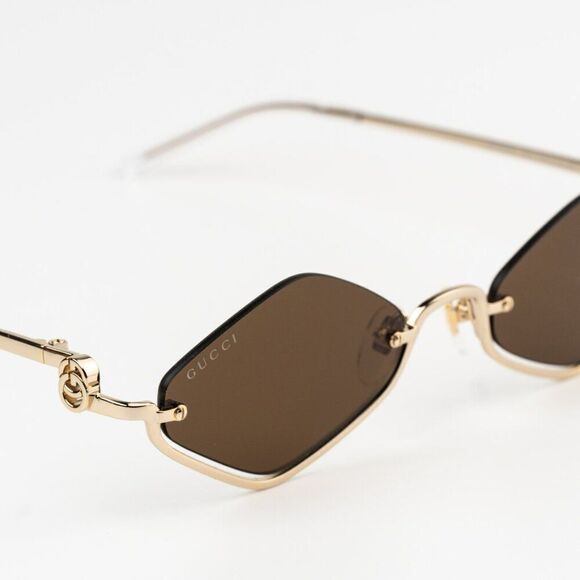 NEW Gucci GG1604S 002 Gold Brown Geometric Women Sunglasses main image 7